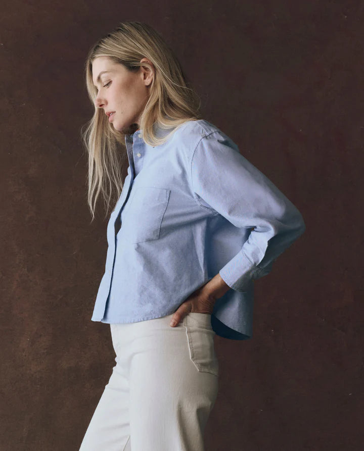The Cropped Oxford Shirt- Classic Blue – LOLA