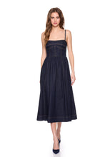 Denim Corset Midi Dress- Dark Wash