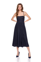 Denim Corset Midi Dress- Dark Wash