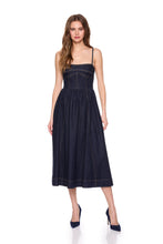Denim Corset Midi Dress- Dark Wash