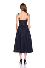 Denim Corset Midi Dress- Dark Wash