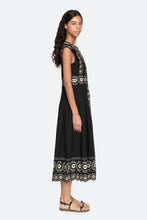 Mirabel Print Midi Dress- Black