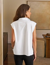 Olivia Popover Collar Tank- white