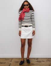 Jaime Striped Sweater- White/Ash