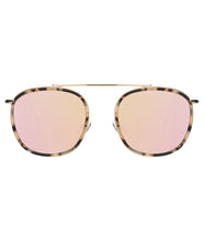 Mykonos Ace Sunglasses- White Tortoise/Gold w/ Mirror Lenses