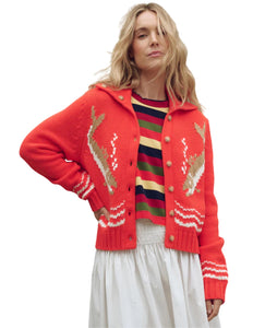 The Bass Cardigan- Hot Red