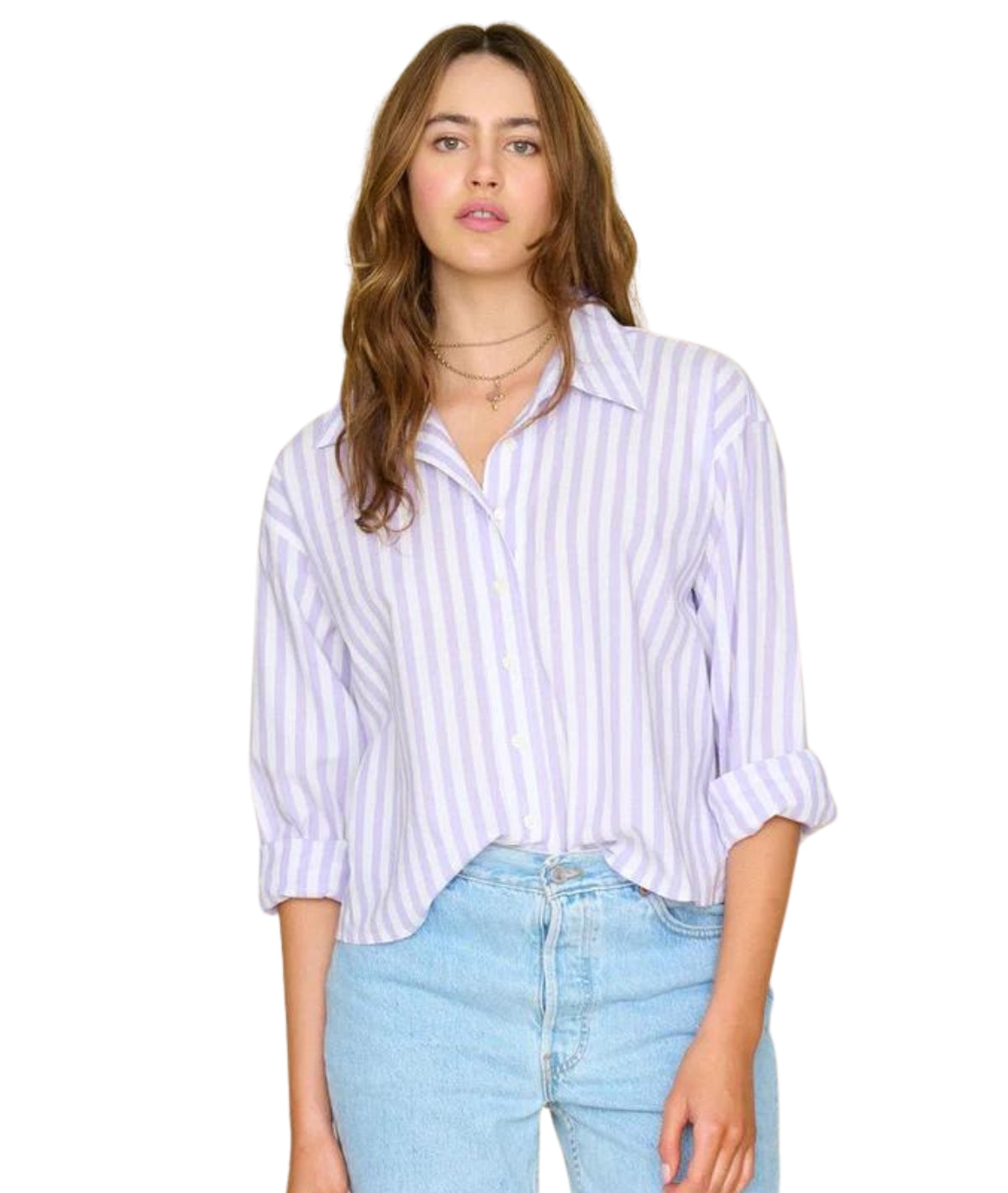 Morgan Stripe Shirt- Amethyst