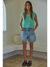 Wilson Crocheted Crop Sweater- Mint