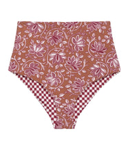 The Reversible Mid Rise Brief Full Coverage- Ruby Check & Golden Sands Oasis Floral