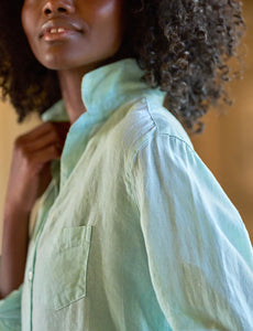 Eileen Relaxed Button-Up Shirt- Sea Foam