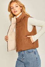 Aspen Cropped Reversible Vest- Cocoa