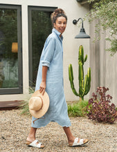 Maxi Shirtdress- Classic Blue W/ Tattered Wash