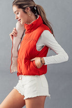 Aspen Reversible Cropped Vest- Tomato
