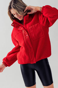 Milly Sherpa Jacket- Red