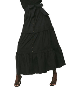 Ursula Solid Ankle Skirt- Black