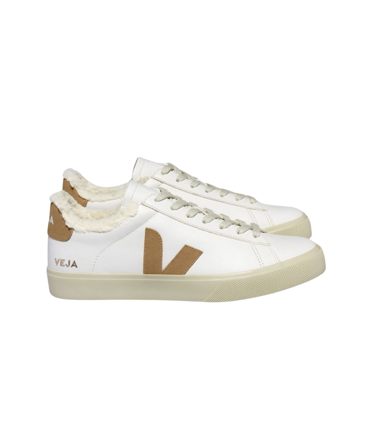 Campo Fured Leather- White/Desert – LOLA