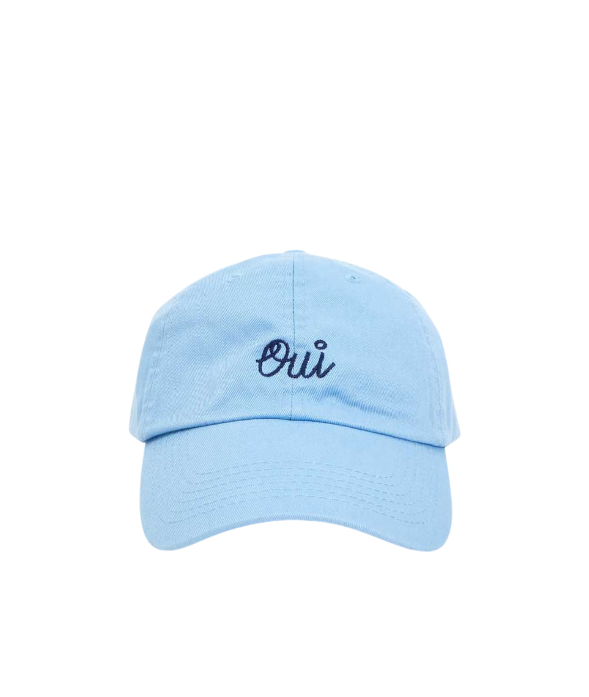 Baseball Hat- Sky Blue w/ Navy Embroidered Oui