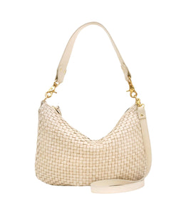 Moyen Messenger- Cream Woven Checker