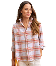 Eileen Relaxed Button-Up Shirt- Rust/Grey Melange Plaid