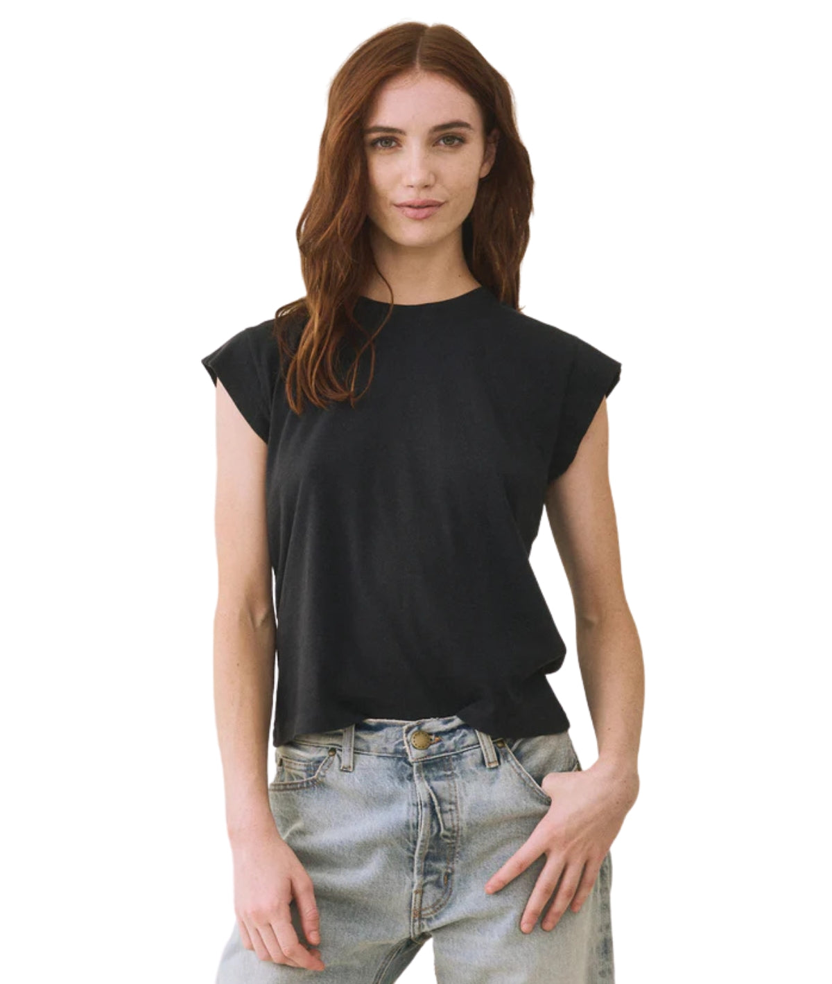 The Peak Shoulder Tee- Almost Black