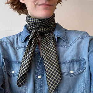 Light Silk Cowboy Scarf- Janie in Midnight