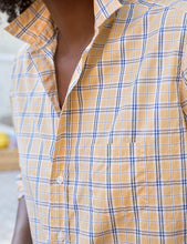 Eileen Relaxed Button-Up Shirt- Yellow Blue Plaid