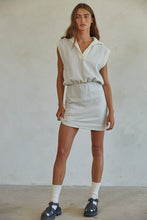 Williams Sleeveless Mini Dress- Cream/ Black Stripe