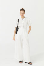 Scallop Linen Shirt-  White