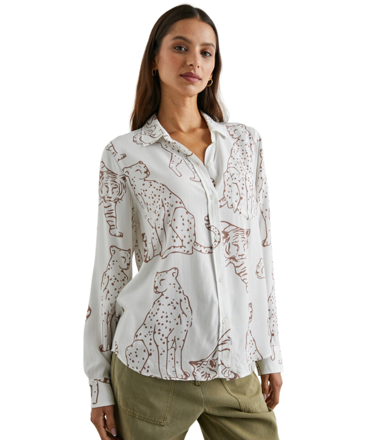 Kathryn Top- Camel Jungle Cats