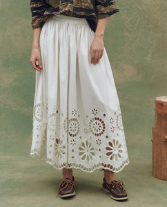 The Super Bloom Eyelet Skirt- White