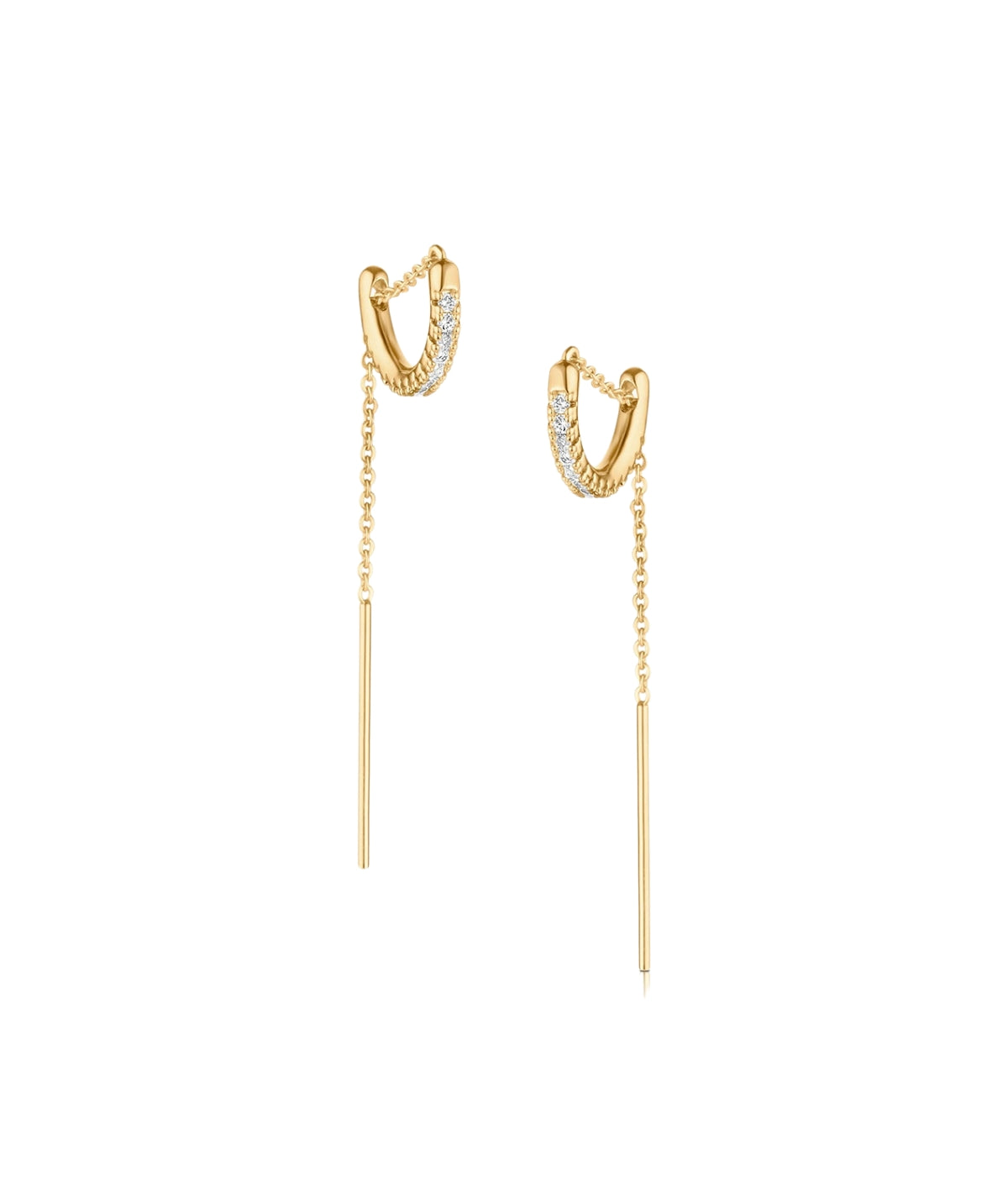 Lila Pave Threader Earrings