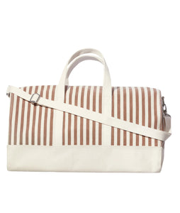 The All Over Striped Duffle Bag- Sand/Canvas Mini Stripe