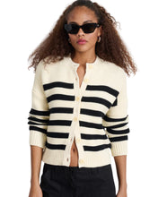 Nico Striped Cardigan-  Ivory/Black