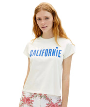 Classic Tee- Cream w/ Cobalt Californie