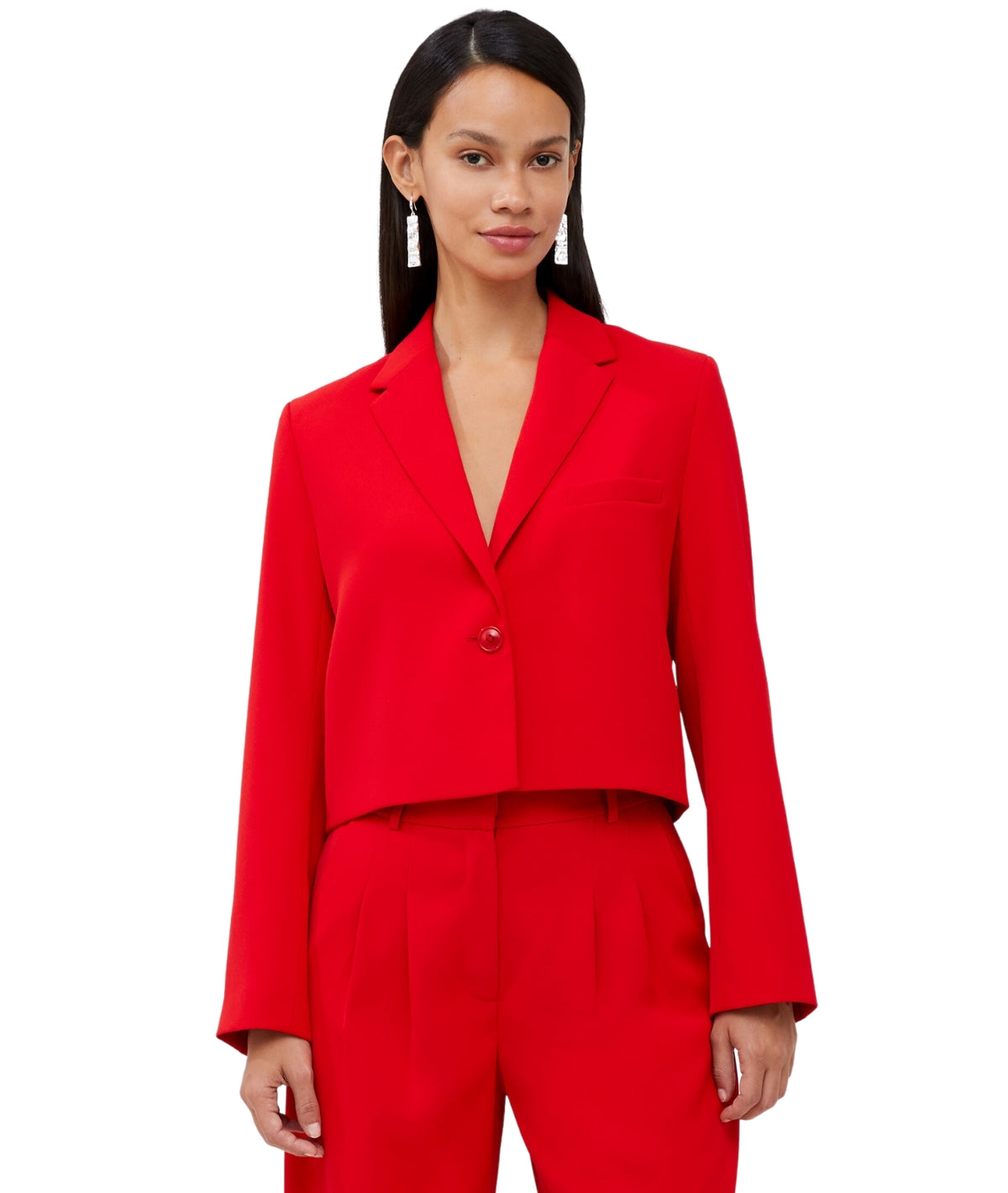 Cropped red clearance blazer