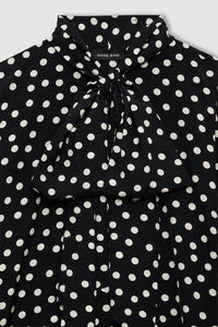 Ruby Shirt-  Black and White Double Dot Jacquard