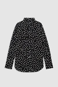 Ruby Shirt-  Black and White Double Dot Jacquard