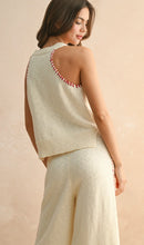Kristen Stitch Detailed- Beige/ Red