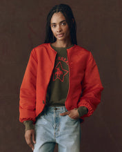 The Reversible Plush Bomber- Camo/ Hot Red