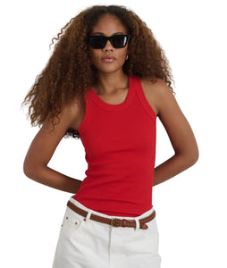 Everyday Rib Tank- Berry Red