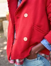 Mini Belfast Crop Peacoat- Crimson