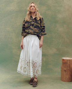 The Super Bloom Eyelet Skirt- White