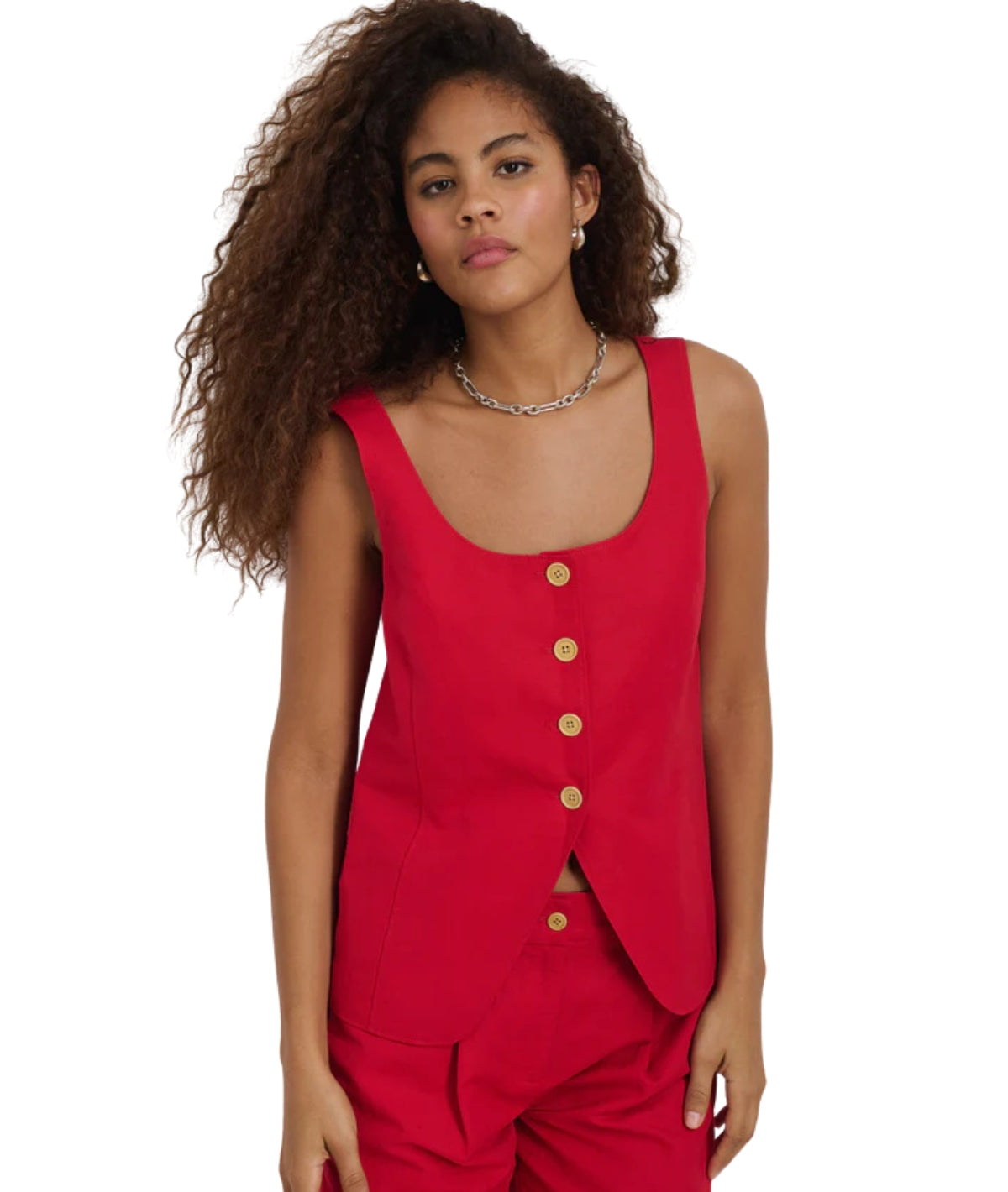 Soho Scoop Vest- Crimson