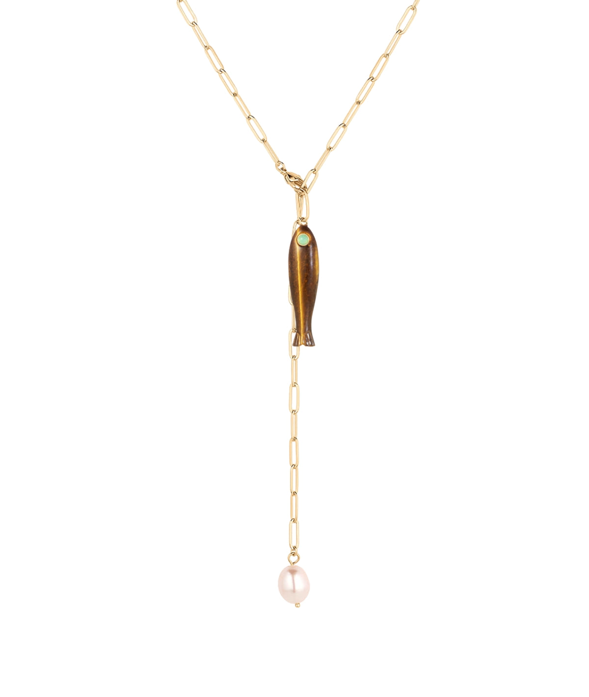Fortuna Tigers Eye Lariat Necklace