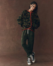 The Reversible Plush Bomber- Camo/ Hot Red