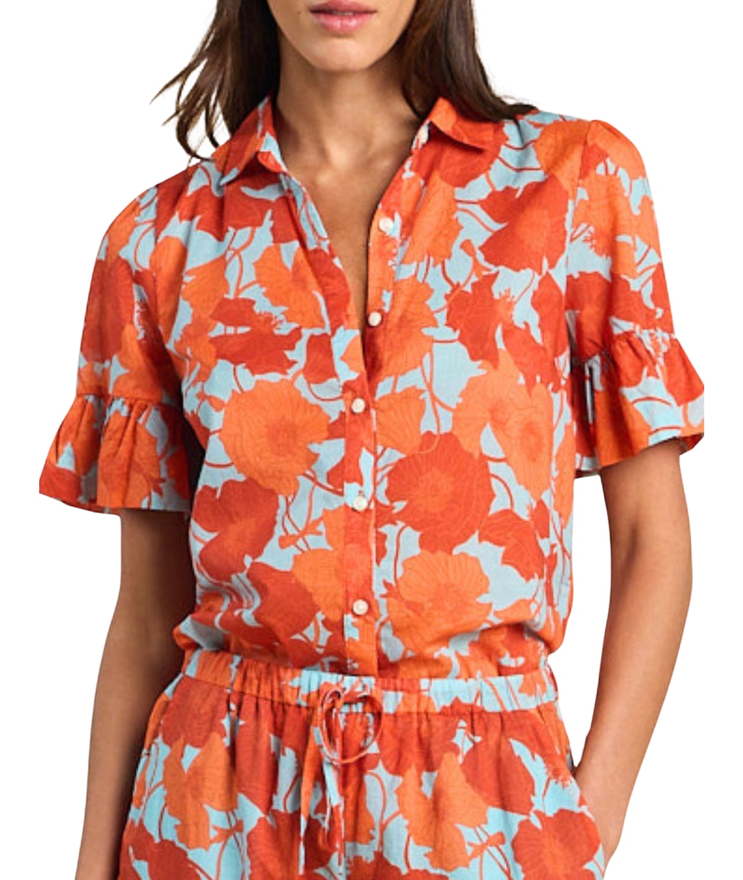 Lena Blouse- Shoreline Poppy