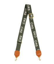Adjustable Crossbody Strap- Army w/ Cream Embroidered Ciao