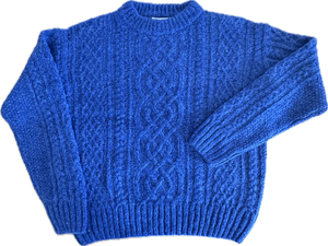 Catskill Fisherman Sweater- Cobalt Blue