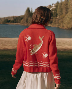 The Bass Cardigan- Hot Red