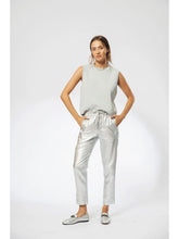 Lotus Metallic Linen Jogger Pants- Silver